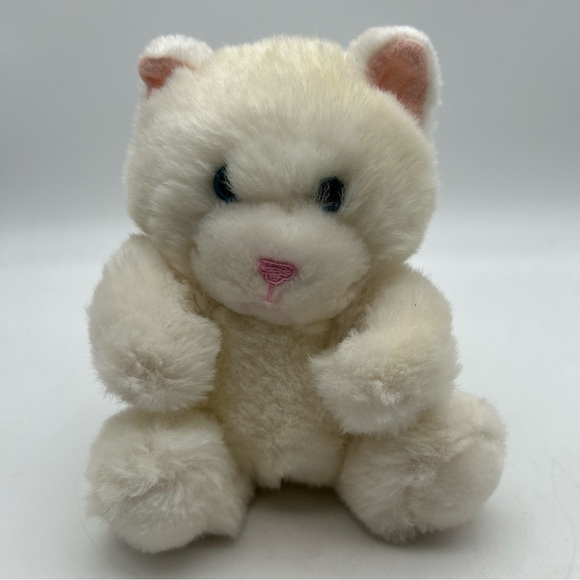 Vtg Rare 1992 Polar Puff 24k 6” White Cat With Blue Eyes Plush Stuffed Animal - Picture 2 of 10